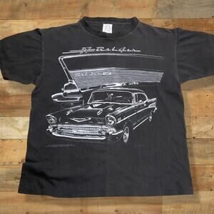 Vintage 90's 57 BelAir T Shirt Size Large Made in The USA